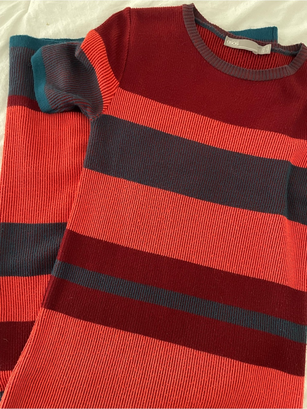 ASOS ribbed striped sweaterdress